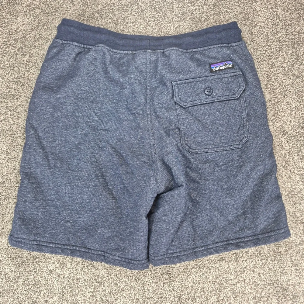 Patagonia Mahnya Fleece Shorts Mens Small Blue Organic Cotton Drawstring